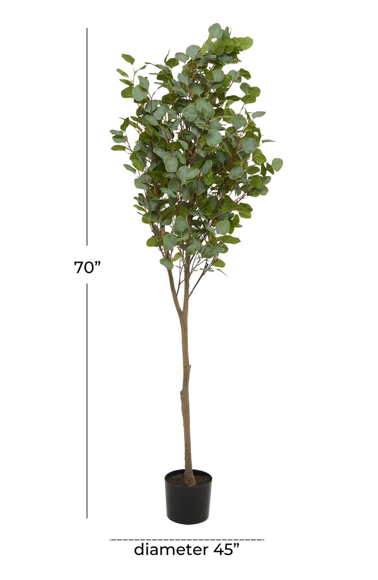 GINGER BIRCH STUDIO Green Faux Foliage Potted Artificial Eucalyptus Tree, Alternate, color, Green
