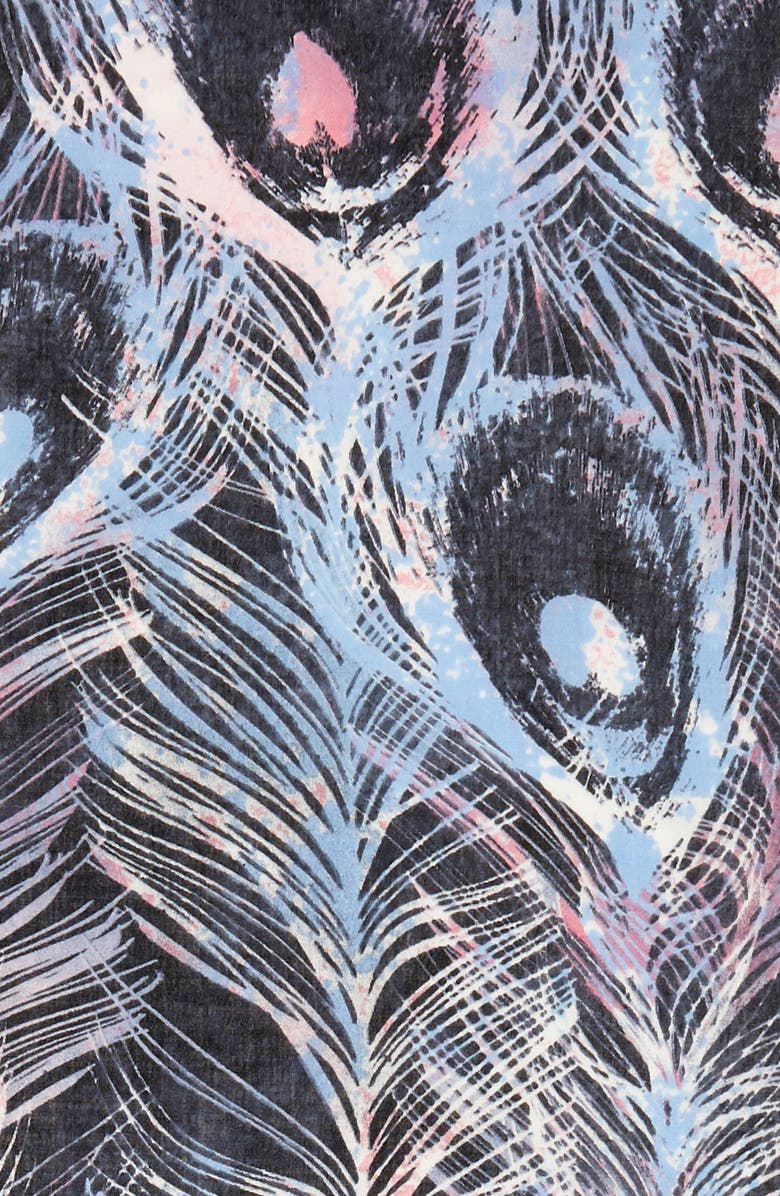 Nordstrom Modern Peacock Silk & Cashmere Scarf, Alternate, color, 