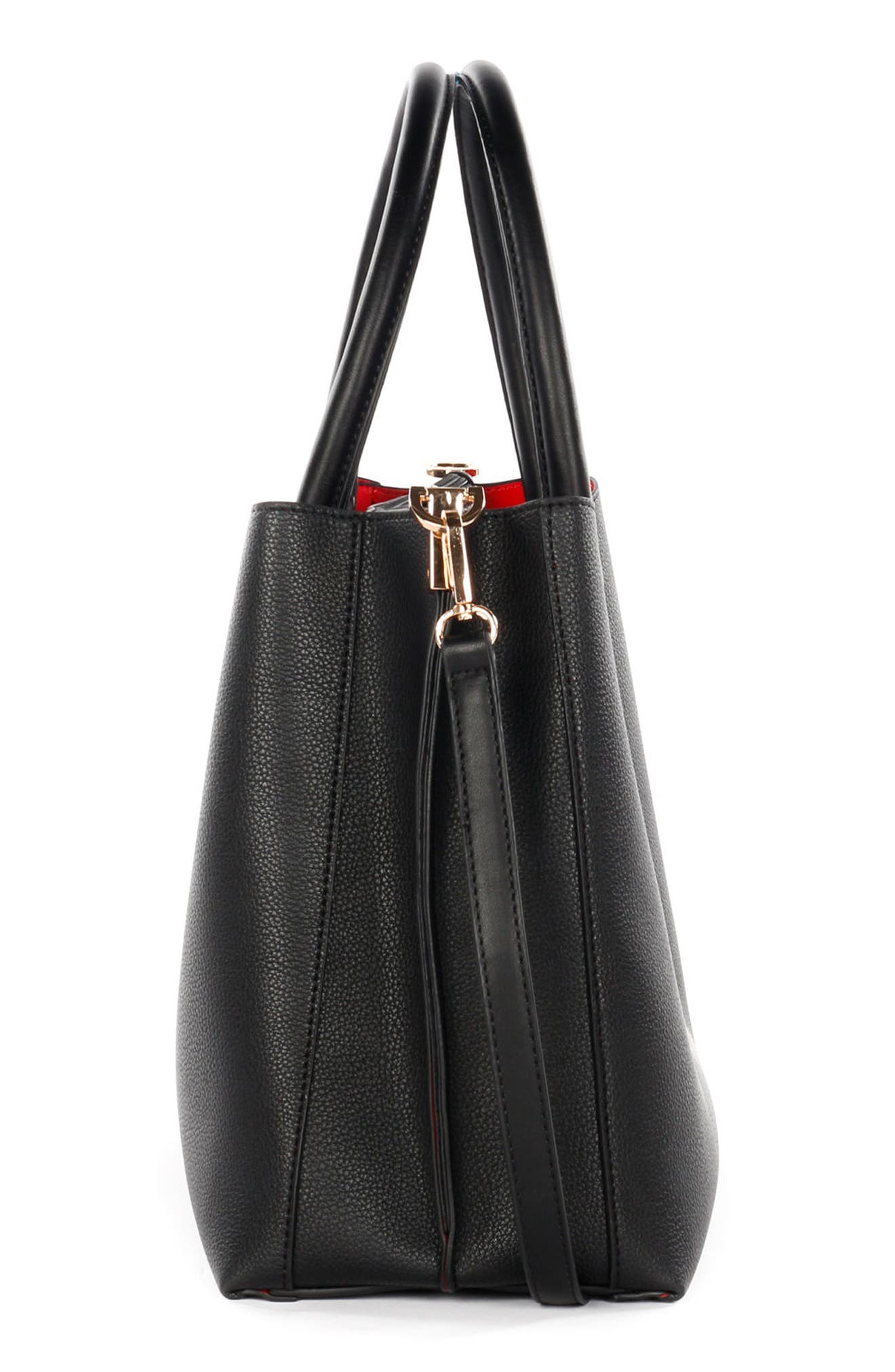 CELINE DION Symphony Faux Leather Satchel, Alternate, color, 