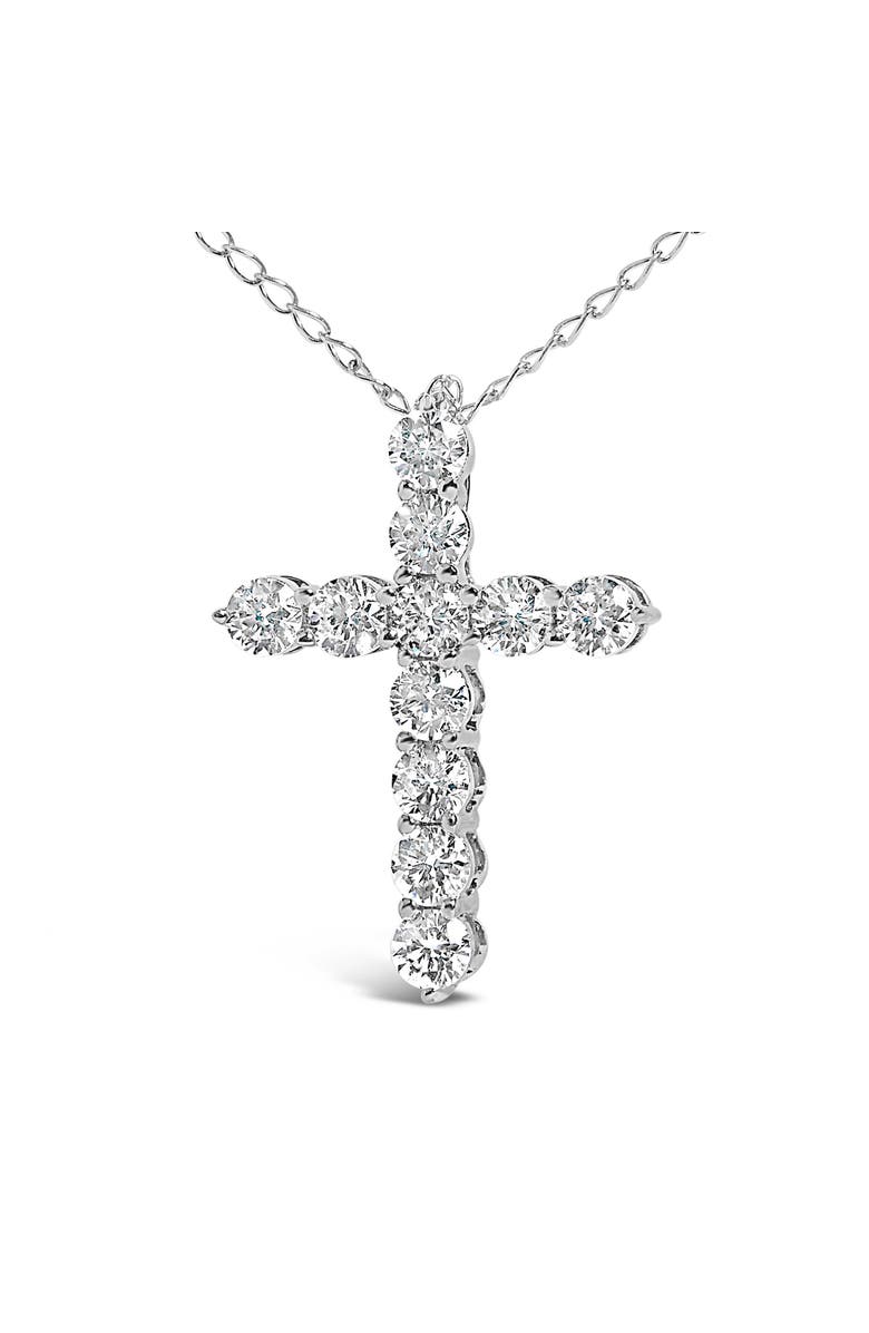 Haus of Brilliance 14K Gold 1/2 Cttw Lab Grown Diamond 11 Stone Cross Pendant Necklace, Alternate, color, White