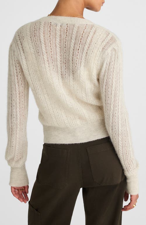 Madewell Pointelle Stitch Alpaca Blend Cardigan In Neutral