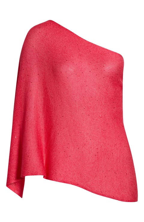 Amaris Sequin One Shoulder Poncho