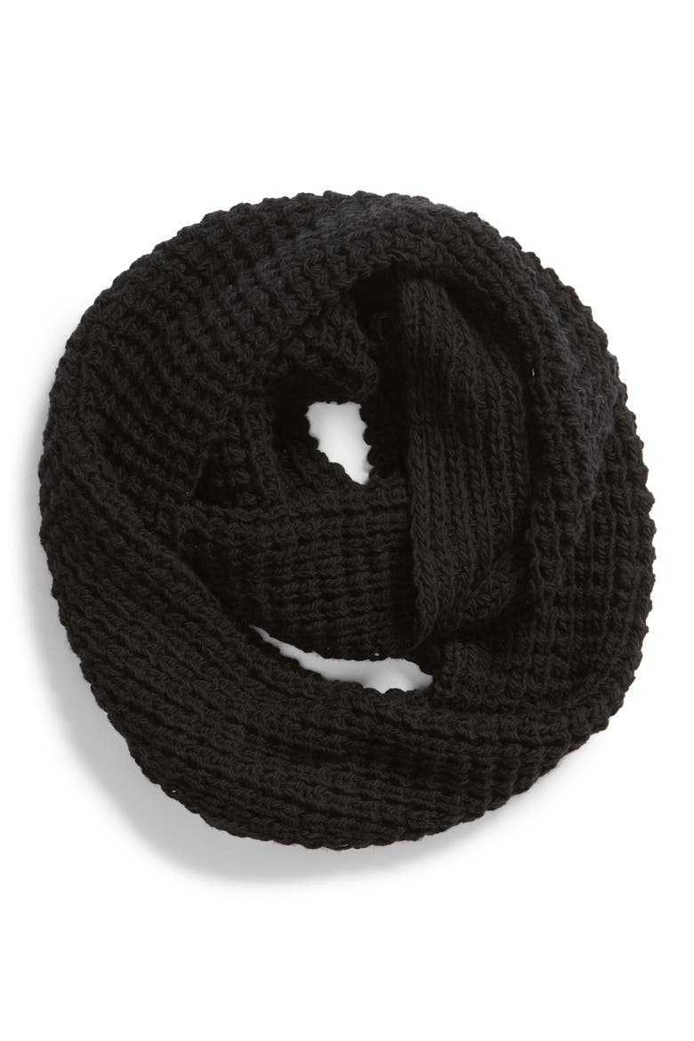 Double Wide Merino Infinity Scarf, Alternate, color, BLACK