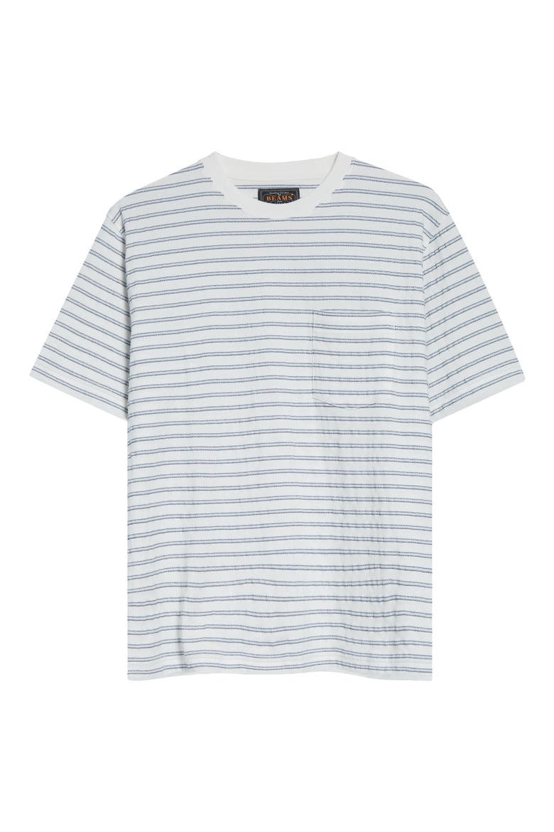 Jacquard Stripe Pocket T-Shirt, Alternate, color, WHITE