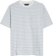 BEAMS Jacquard Stripe Pocket T-Shirt
