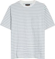 BEAMS Jacquard Stripe Pocket T-Shirt