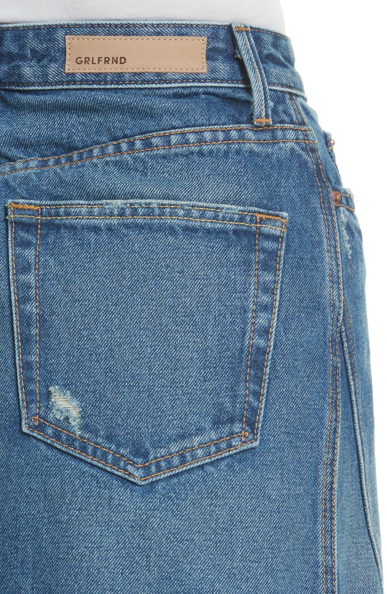 GRLFRND Eva Denim A-Frame Gusset Skirt, Alternate, color, 