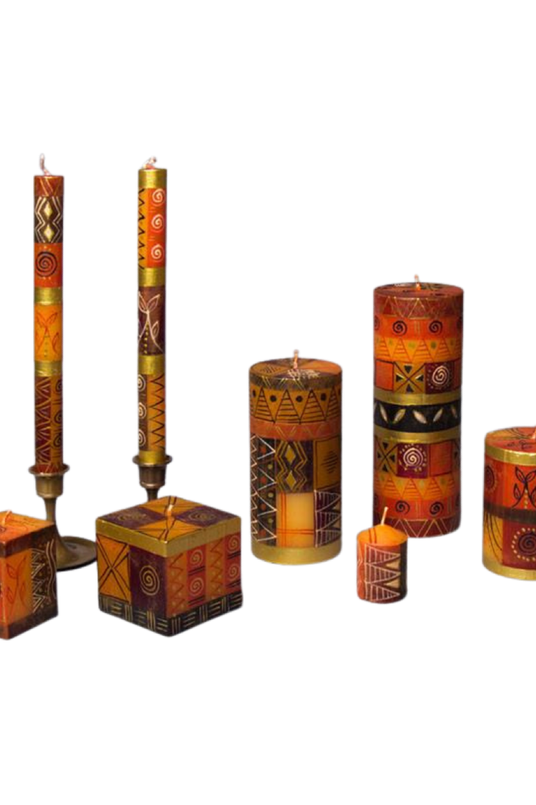 Safari Gold Painted Candles - Set of 2, Alternate, color, Safari Gold - 9"