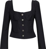 McQueen Pinstripe Corset Wool & Mohair Fitted Jacket