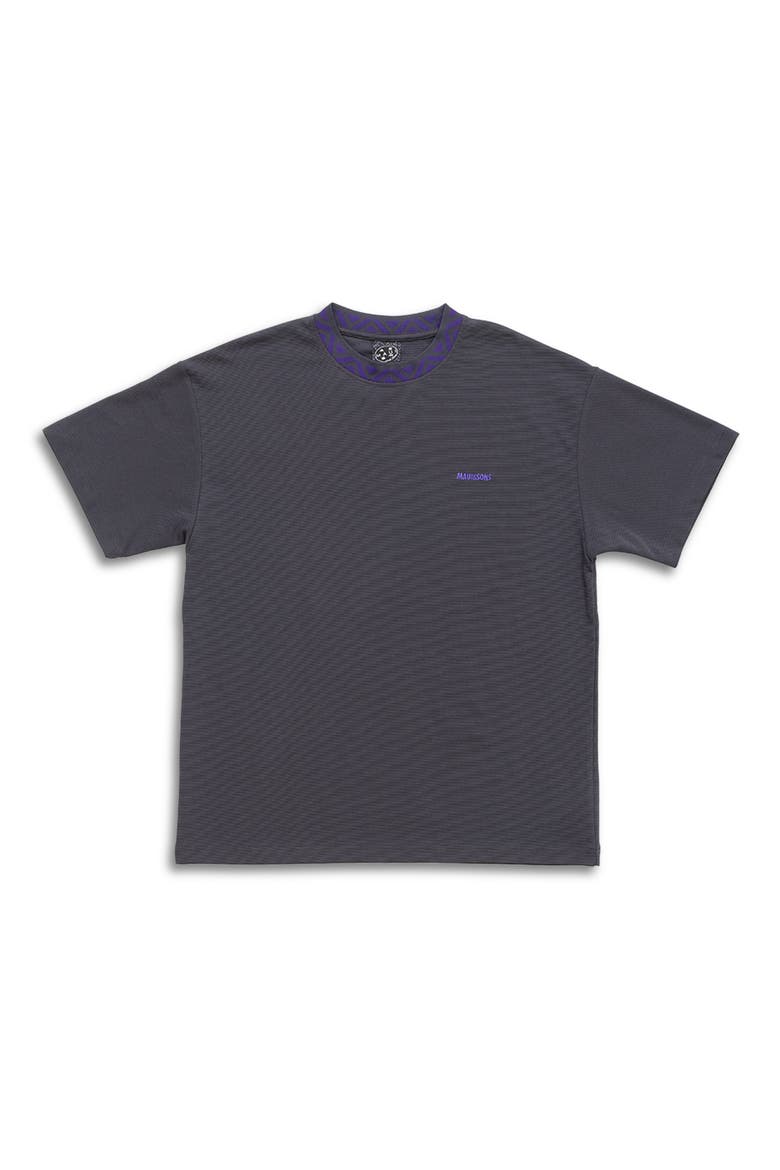 Break Neck Oversize Textured Cotton T-Shirt, Alternate, color, IRON