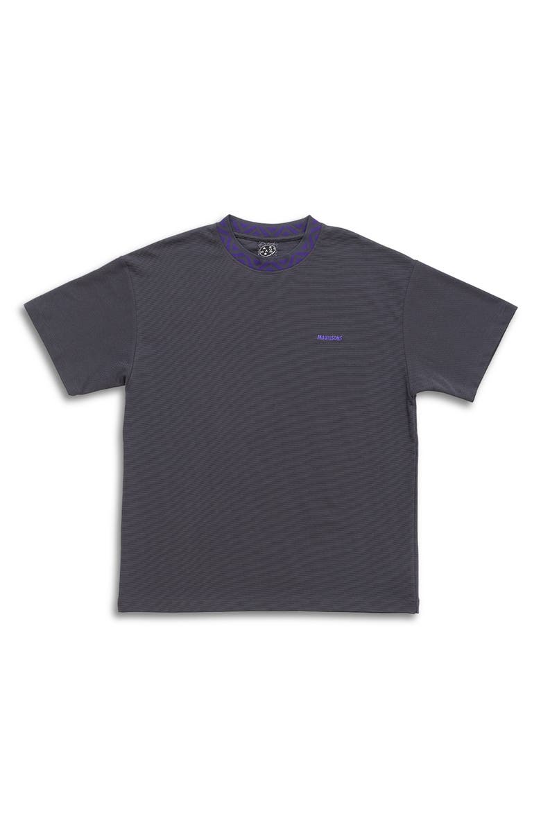 Maui & Sons Break Neck Oversize Textured Cotton T-Shirt, Alternate, color, Iron