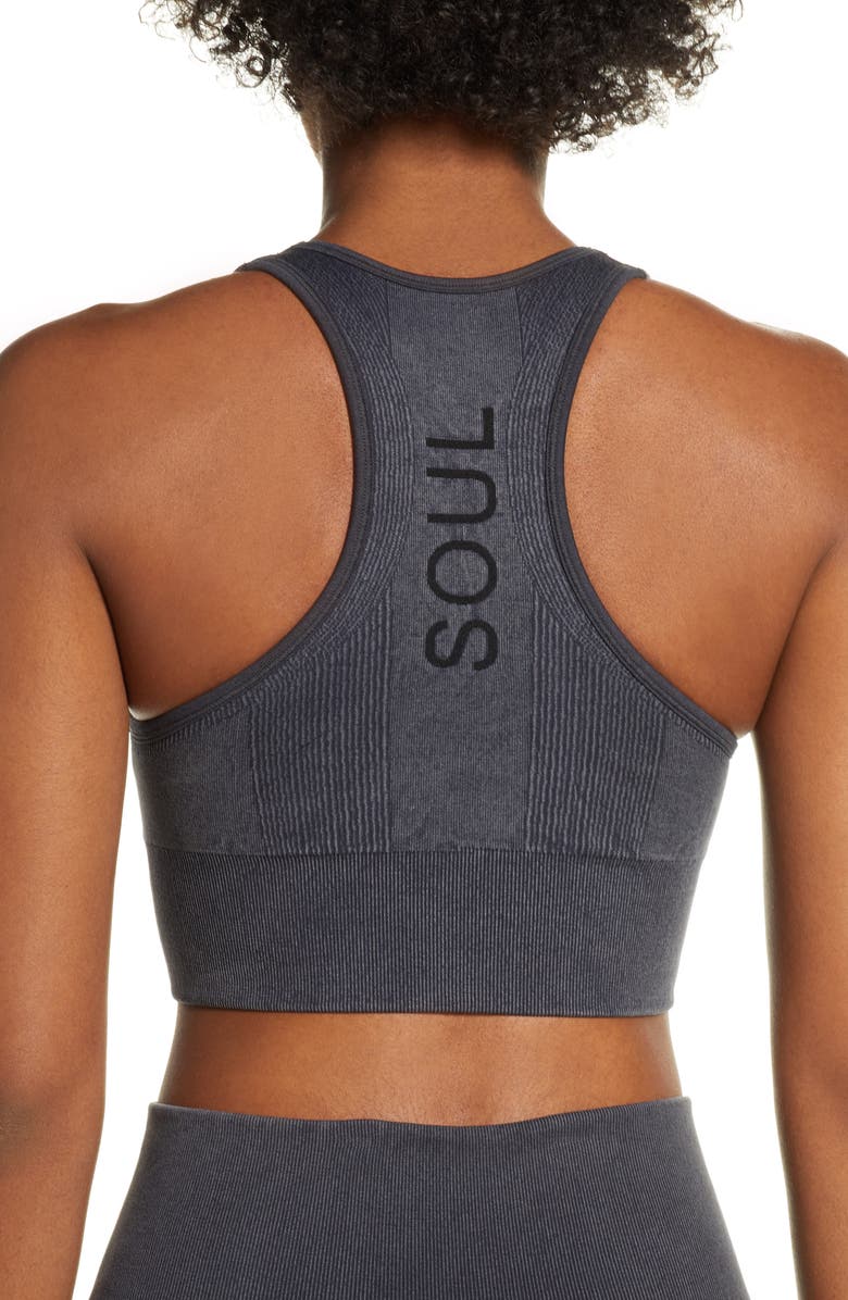 Soul by SoulCycle Miner Ribbed Seamless Longline Sports Bra, Alternate, color, 