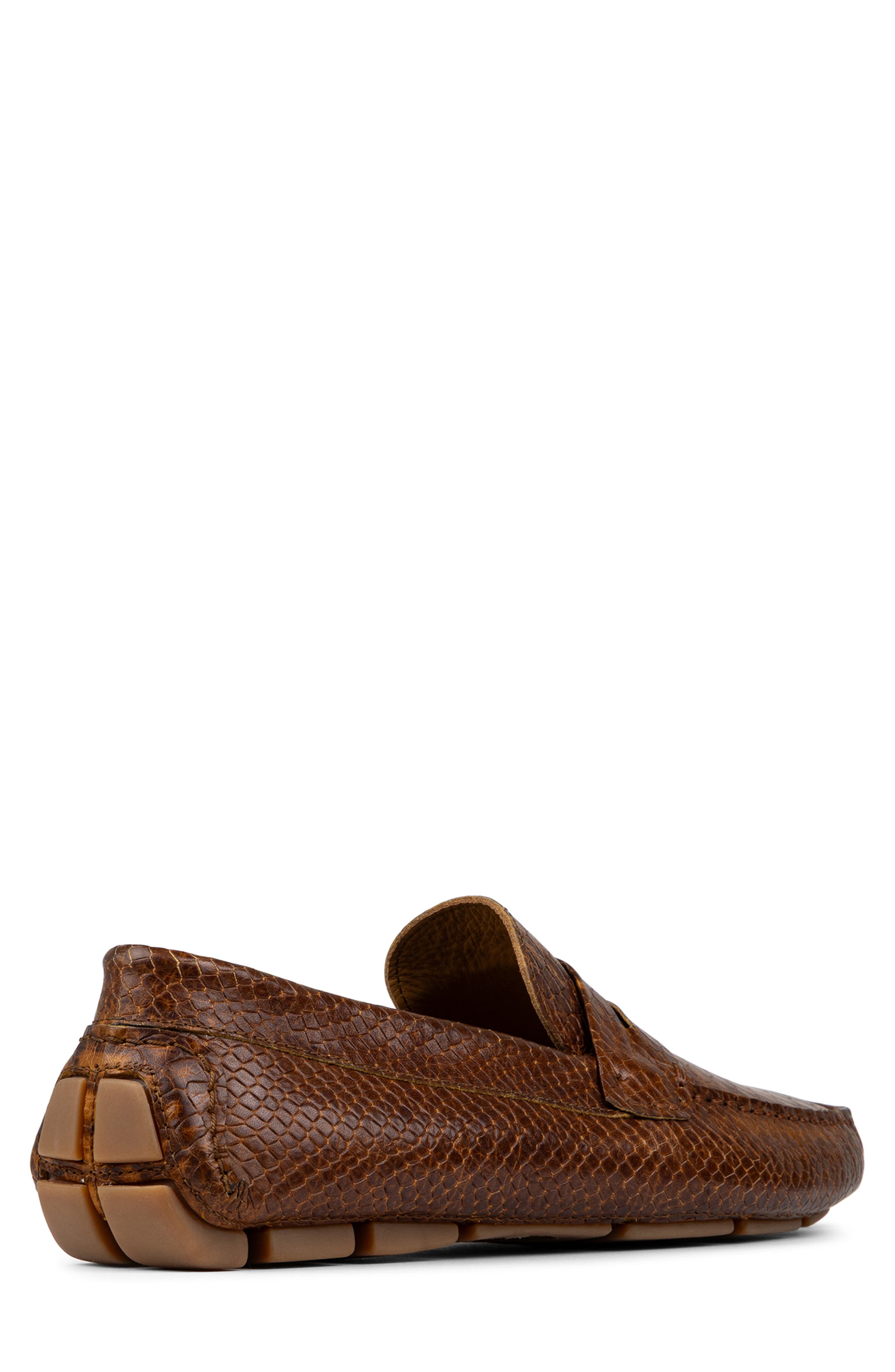 Alanzo Snakeskin Embossed Penny Loafer, Alternate, color, TOBACCO
