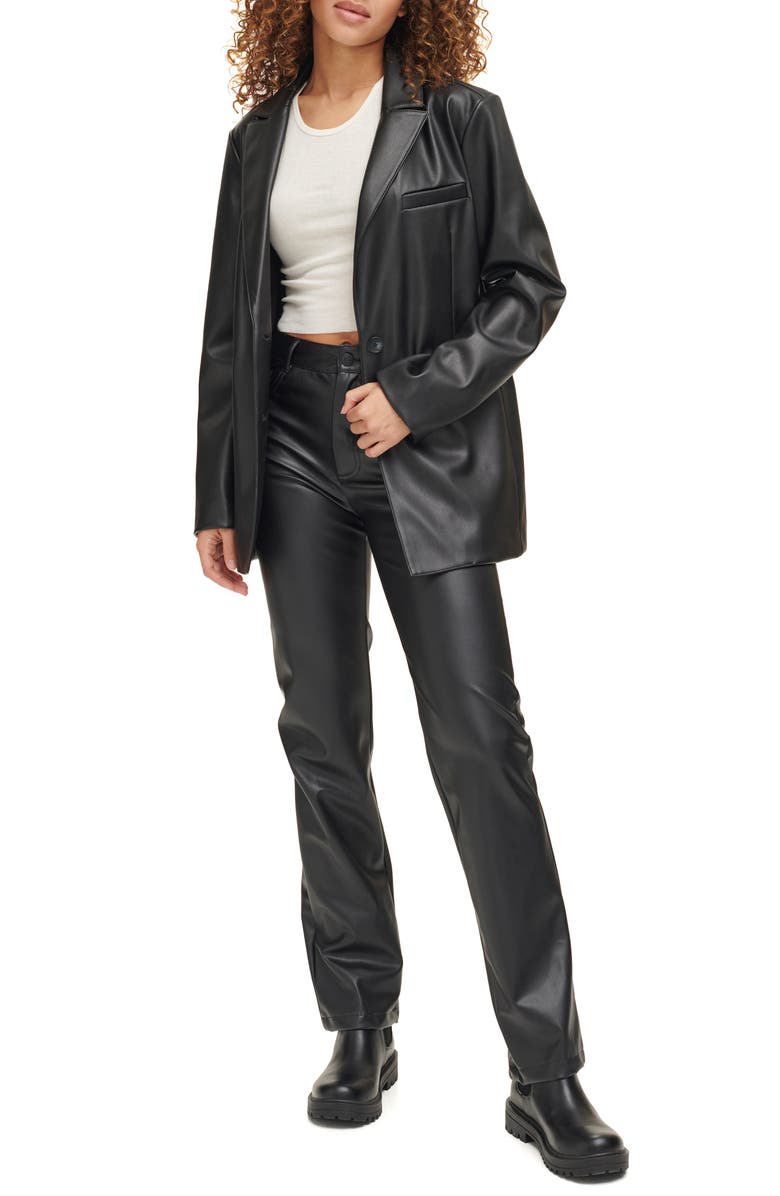 Levi's Faux Leather Blazer, Alternate, color, Black