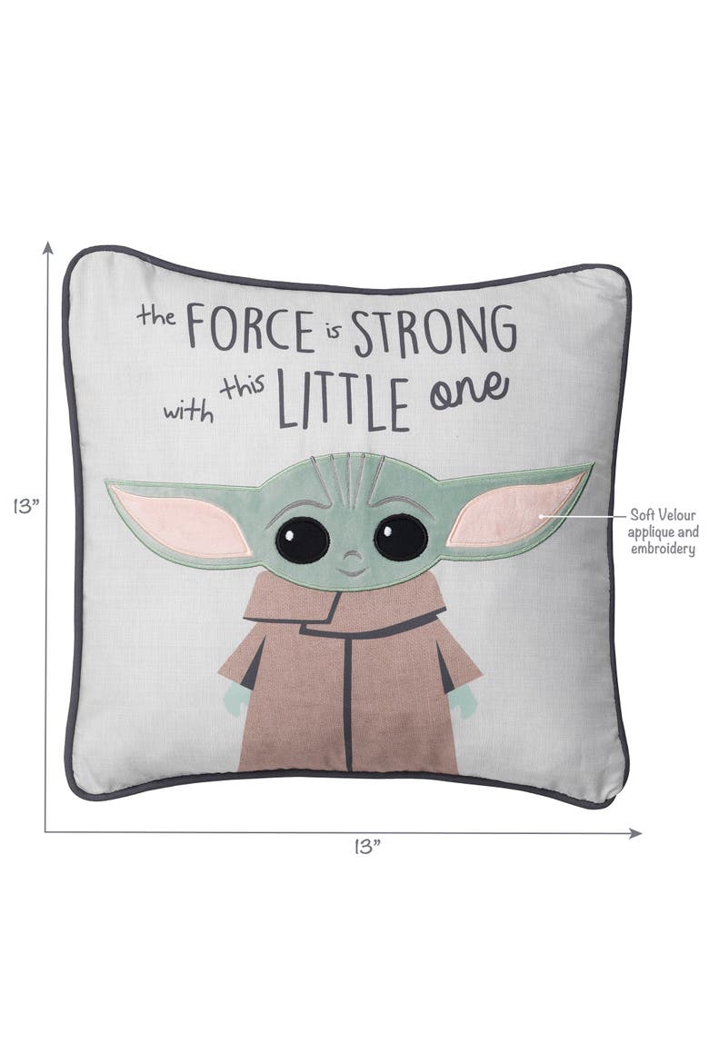 Star Wars The Child/Baby Yoda Decorative Nursery Throw Pillow, Alternate, color, Gray
