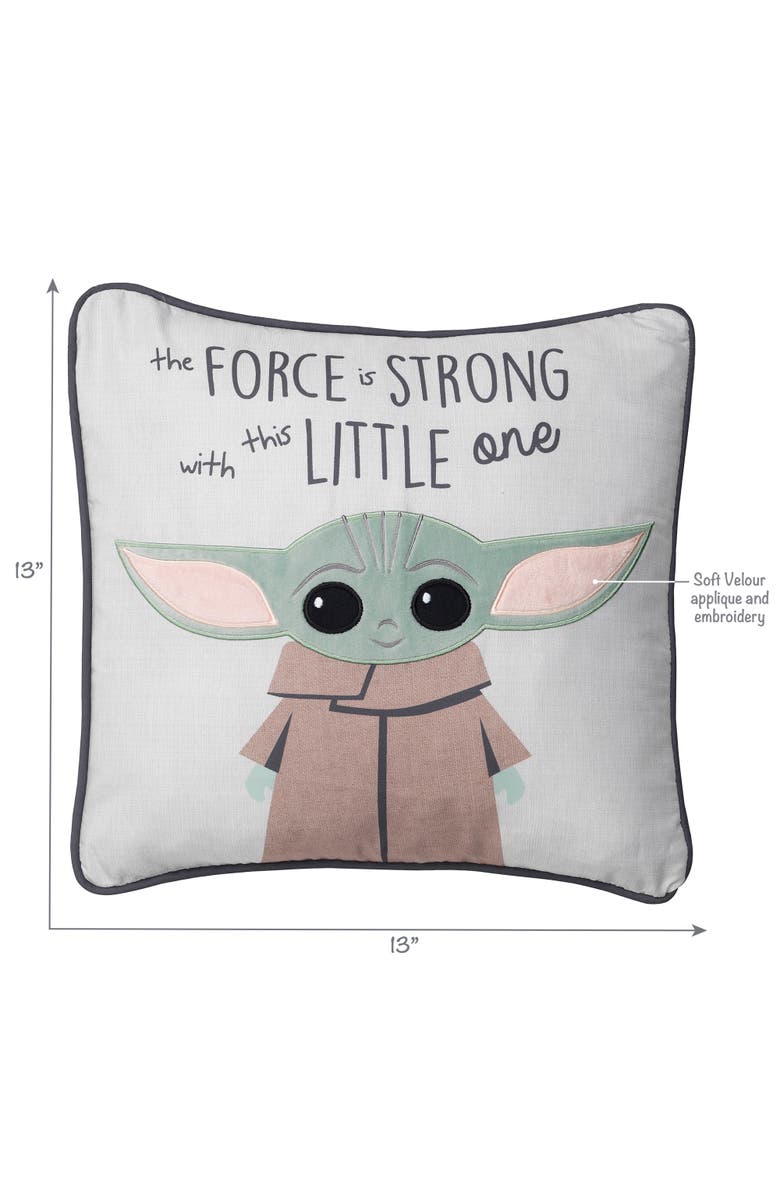 Lambs & Ivy Star Wars The Child/Baby Yoda Decorative Nursery Throw Pillow, Alternate, color, Gray