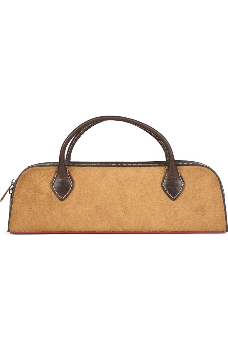 Jeffrey Campbell Inventor Handbag, Alternate, color, Tan Suede Combo