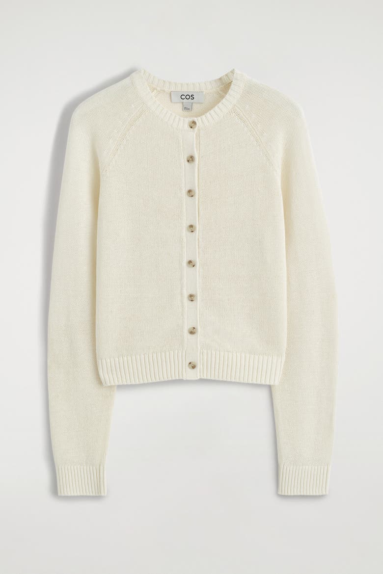 Knitted Linen Cardigan, Alternate, color, ECRU