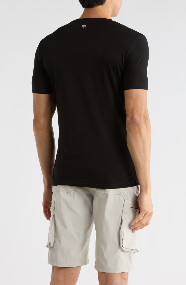 T.R. PREMIUM 3D Abstract Graphic T-Shirt, Alternate, color, Black