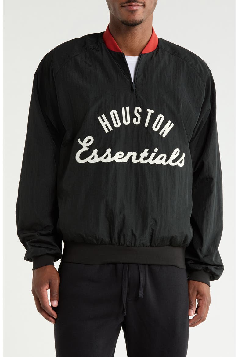 Astros Half Zip Graphic Pullover, Main, color, BLACK