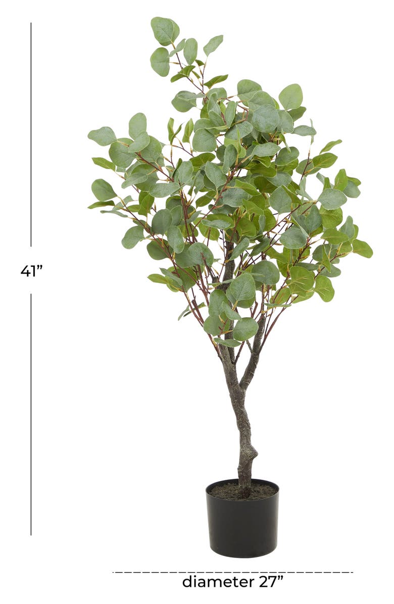 GINGER BIRCH STUDIO Green Faux Foliage Potted Artificial Eucalyptus Tree, Alternate, color,