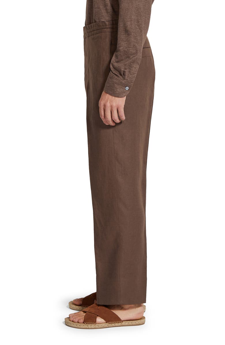 ZEGNA Oasi Linen Drawstring Trousers, Alternate, color, Ferruggine