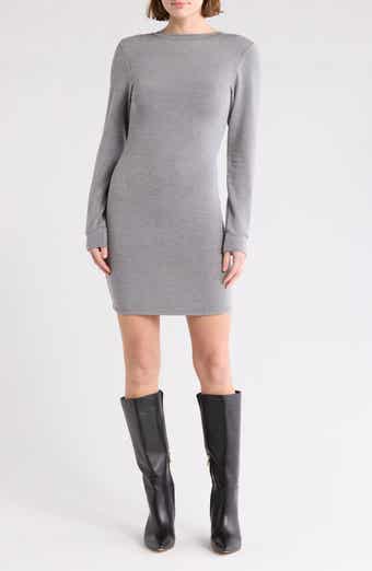 GO COUTURE V-Neck Long Sleeve Sweater Dress