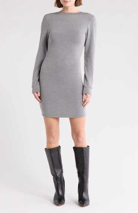 GO COUTURE V-Neck Long Sleeve Sweater Dress