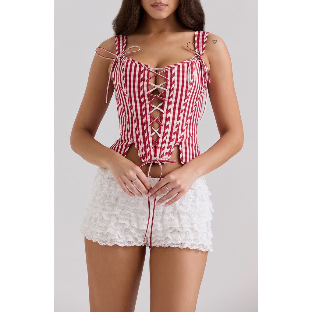 House Of Cb Callie Lace-up Front Corset Top