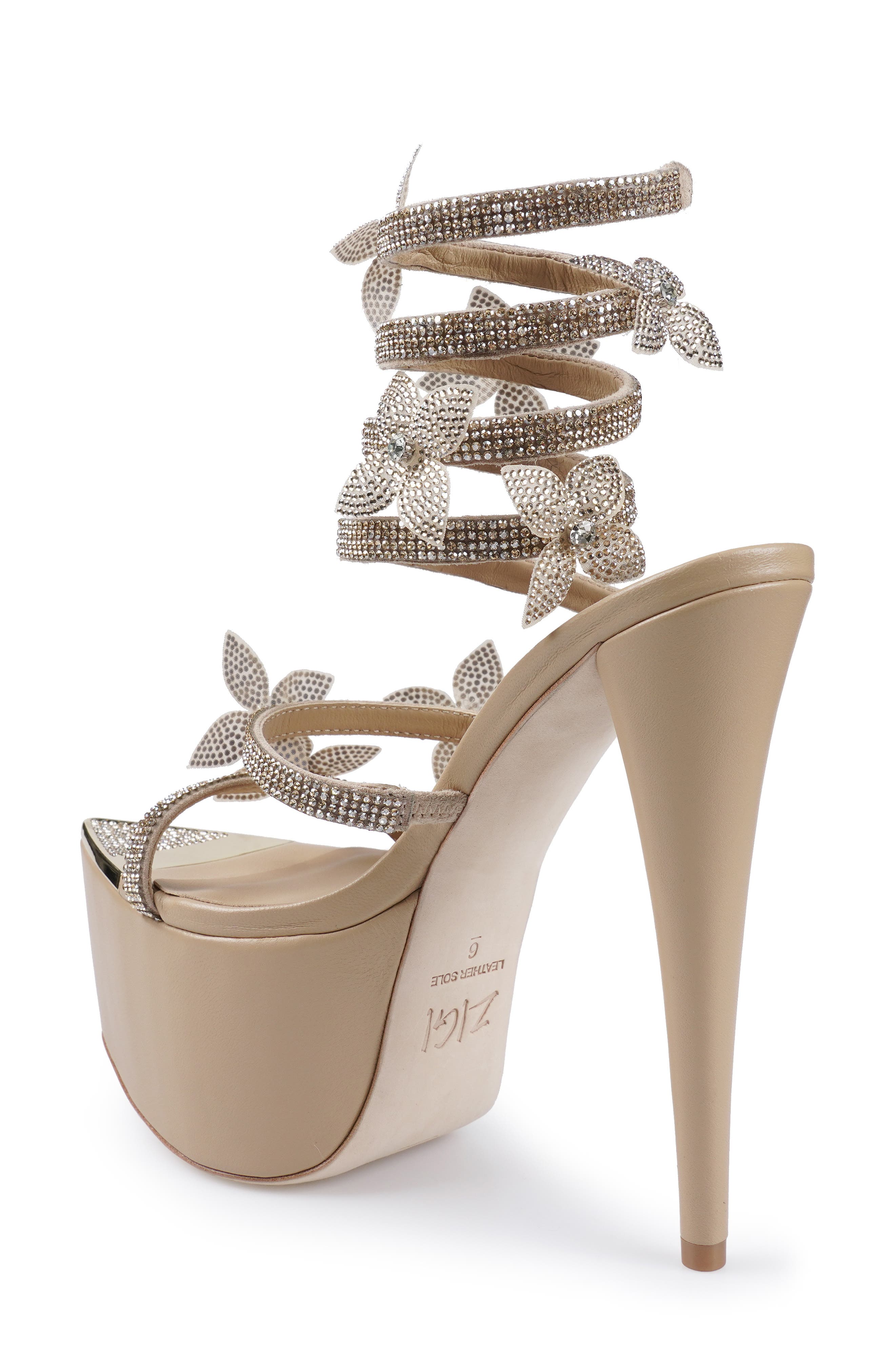 Zinnia Embellished Strappy Platform Sandal, Alternate, color, GOLD SUEDE