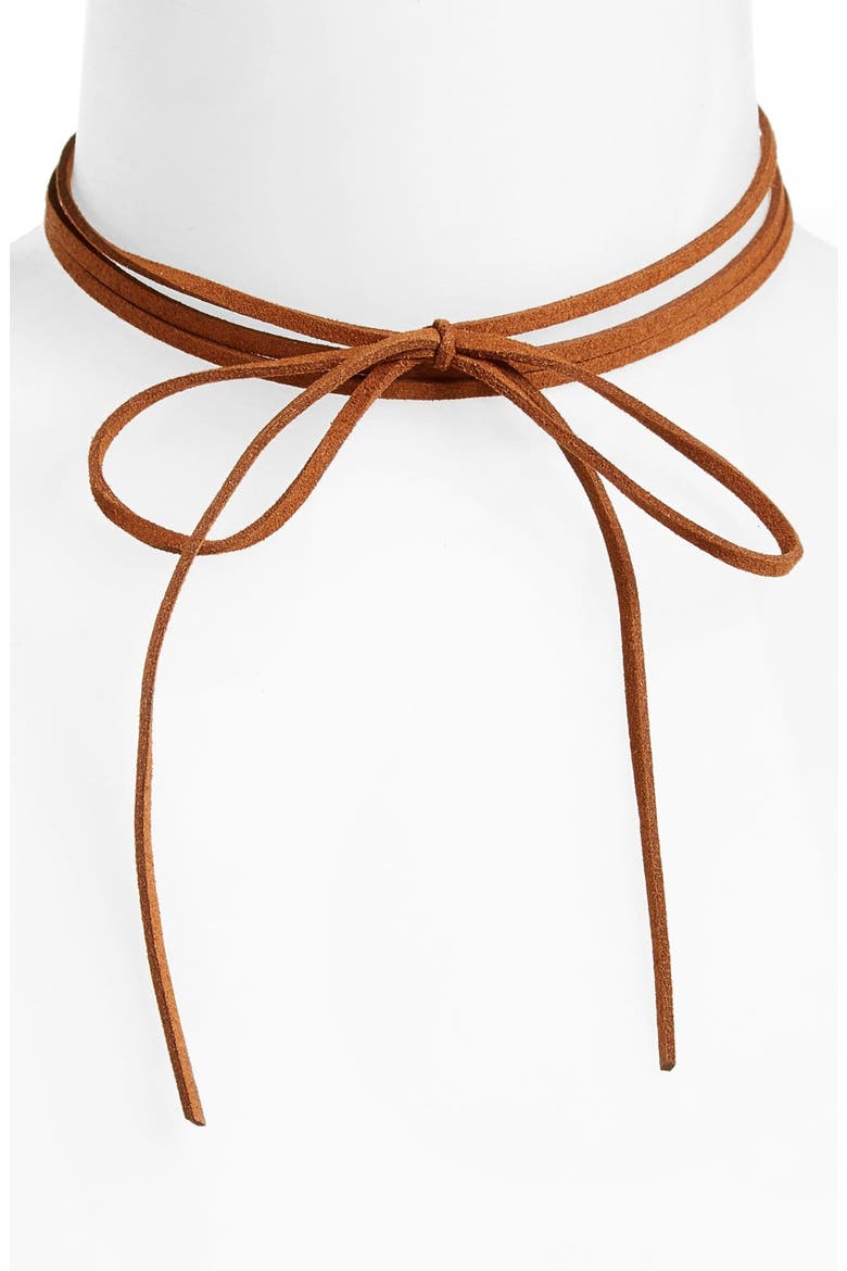 Suede Choker, Main, color, LIGHT BROWN