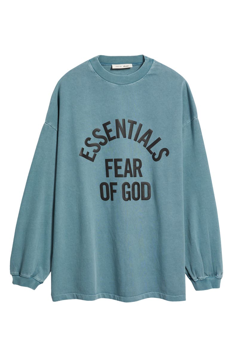 Fear of God Essentials Campus '90s Long Sleeve Logo Graphic T-Shirt, Alternate, color, Faded Coastal