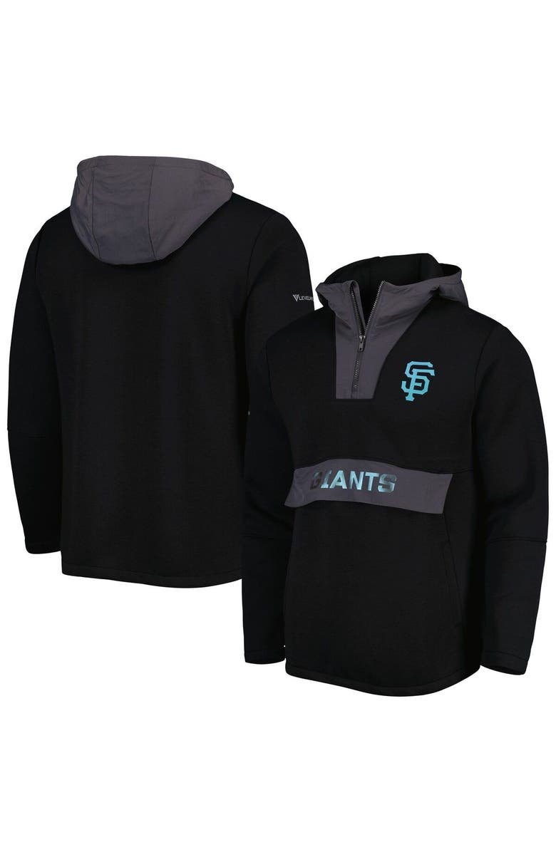 LEVELWEAR Men's Levelwear Black San Francisco Giants Ruckus Quarter-Zip Hoodie, Main, color, Black