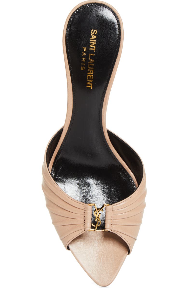 Saint Laurent Babylone Slide Sandal, Alternate, color, Lost Beige