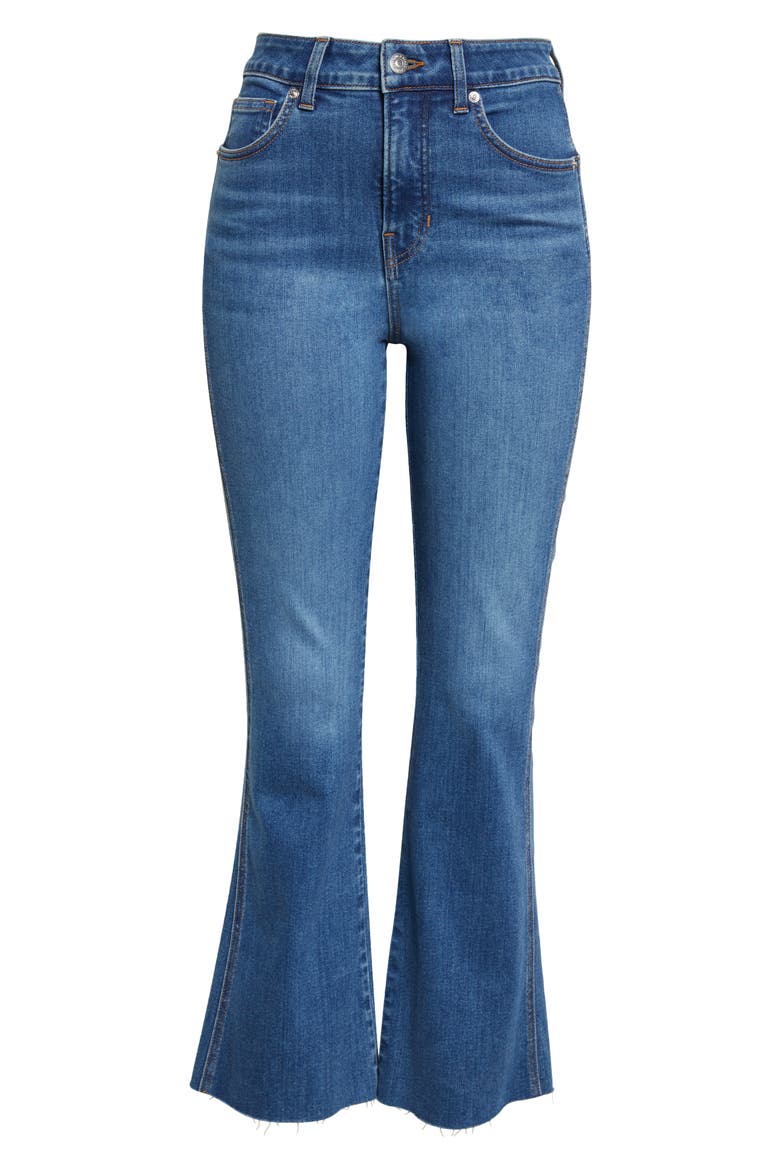 Carson Raw Hem High Waist Ankle Flare Jeans, Alternate, color, SERENDIPITY