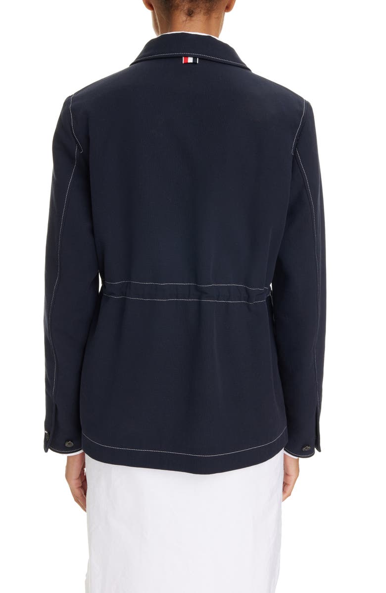 Thom Browne Patch Pocket Cotton Blend Hopsack Jacket, Alternate, color,
