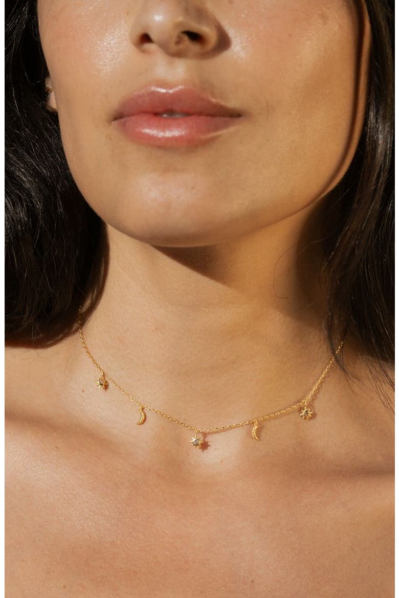 Enchanted Journey Celestial Choker Necklace, Alternate, color, Gold