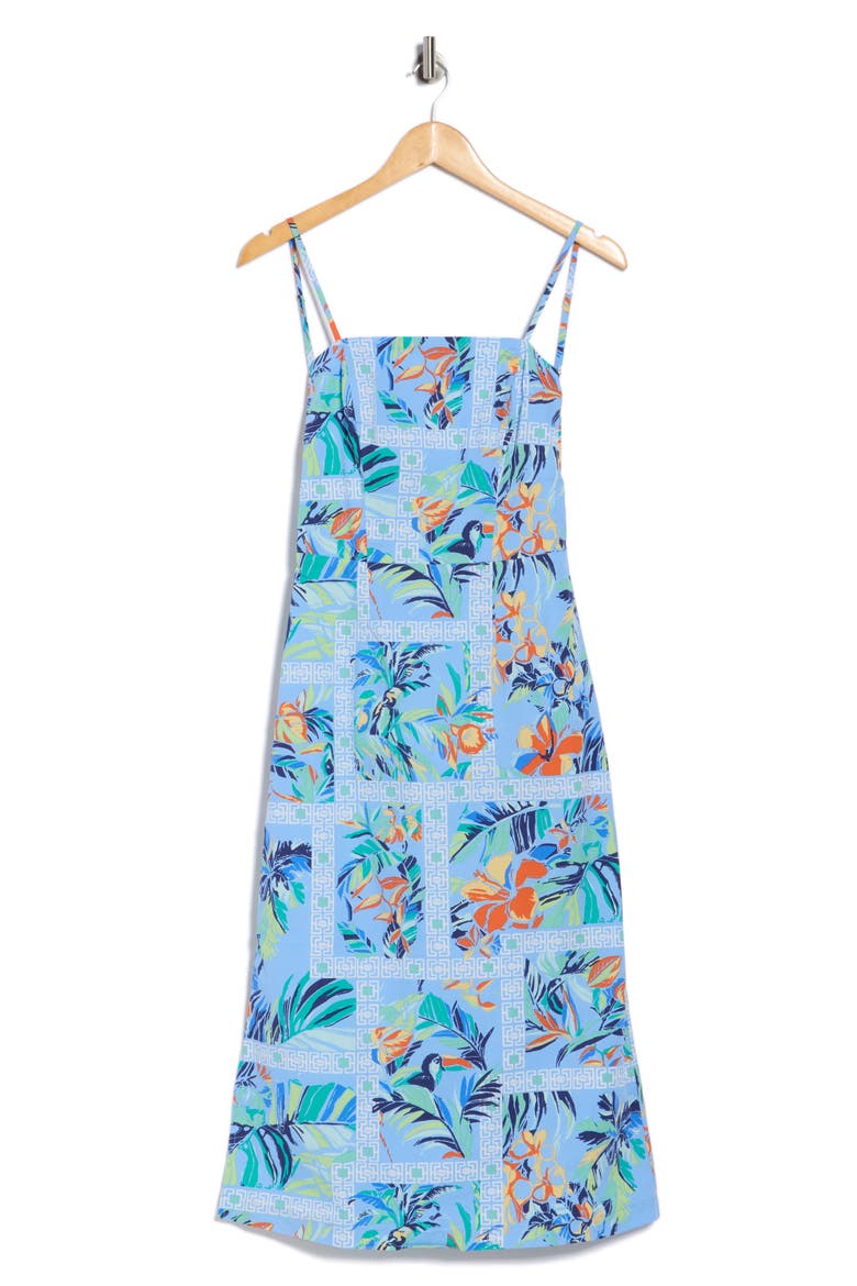 Block Party Lucille Stretch Cotton Poplin Midi Dress, Alternate, color, MING BLUE