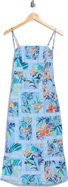 Tori Richard Block Party Lucille Stretch Cotton Poplin Midi Dress
