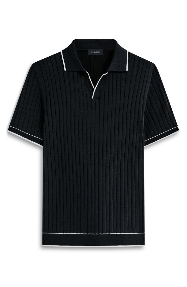 Bugatchi Johnny Collar Rib Polo, Alternate, color, Black