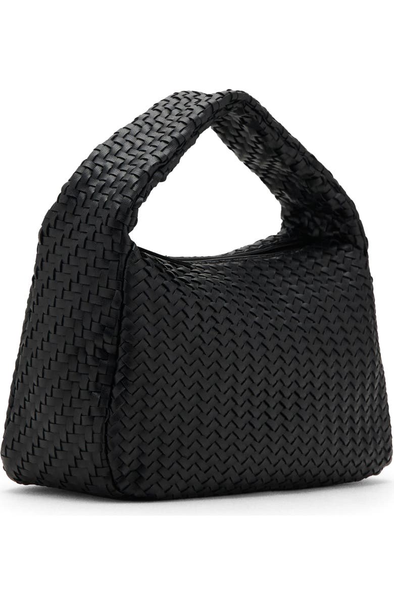 MANGO TEEN Braided Faux Leather Top Handle Bag, Main, color, Black