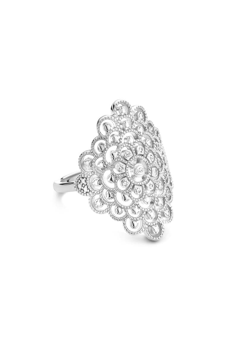 Blessed Diamond Ring | 10 natural diamonds | 925 Sterling Silver | Ring | 7 | White Rhodium, Alternate, color, White Rhodium