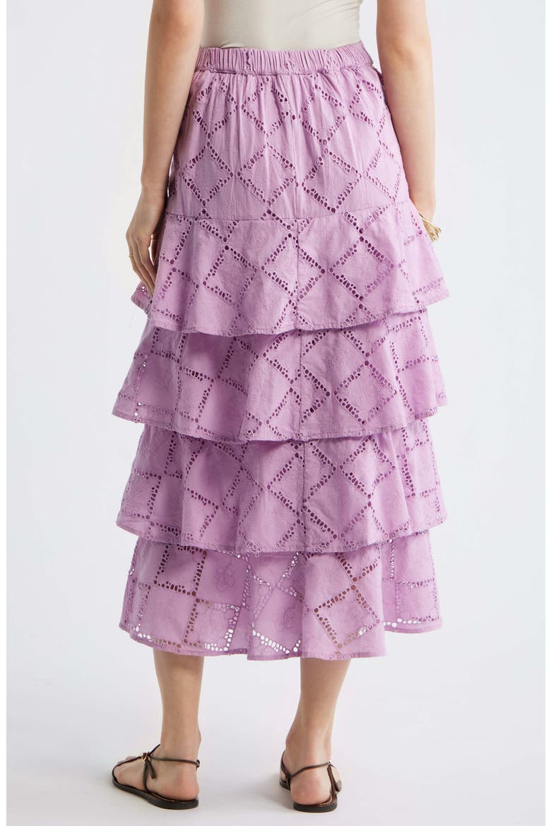 Tiered Eyelet Embroidered Maxi Skirt, Alternate, color, PINK GALE