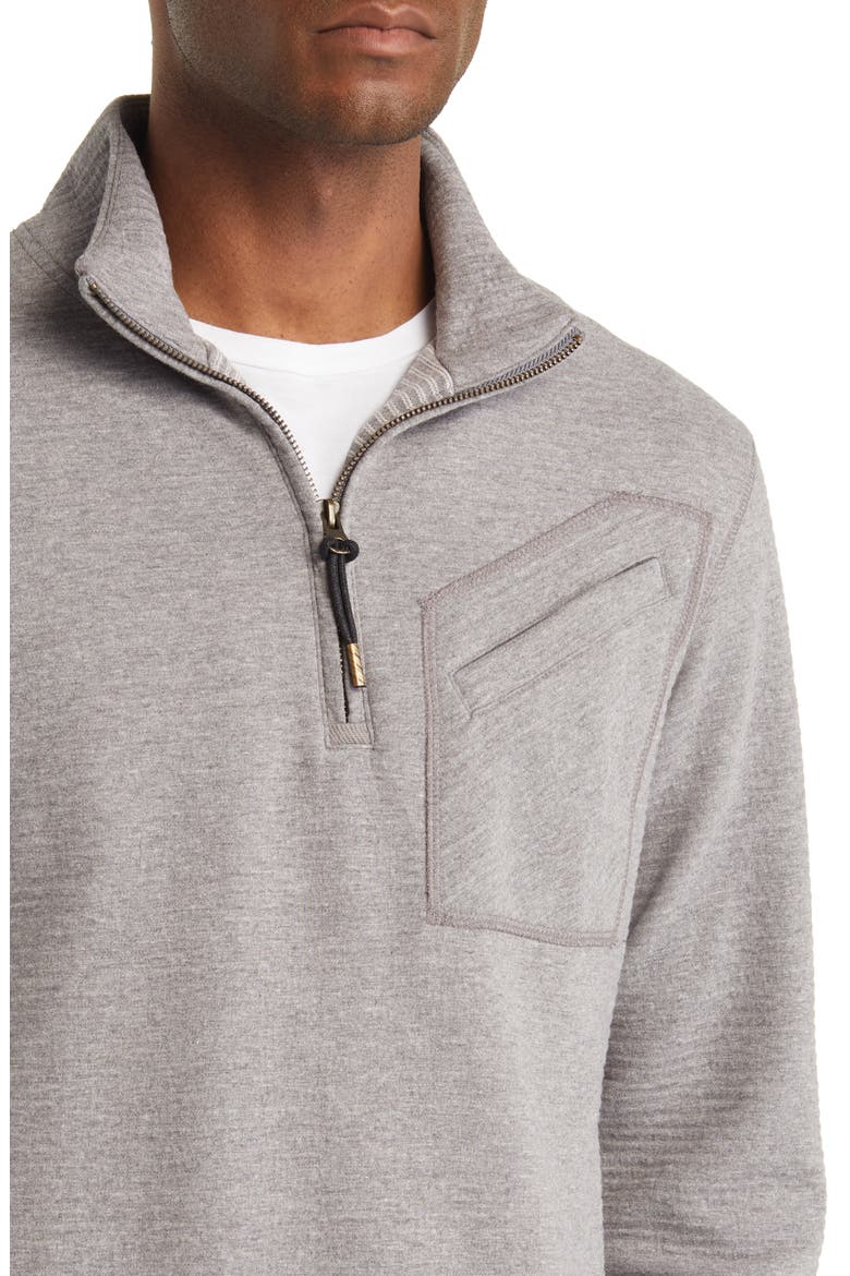 Quilted Half Zip Pullover, Alternate, color, MEDIUM GREY