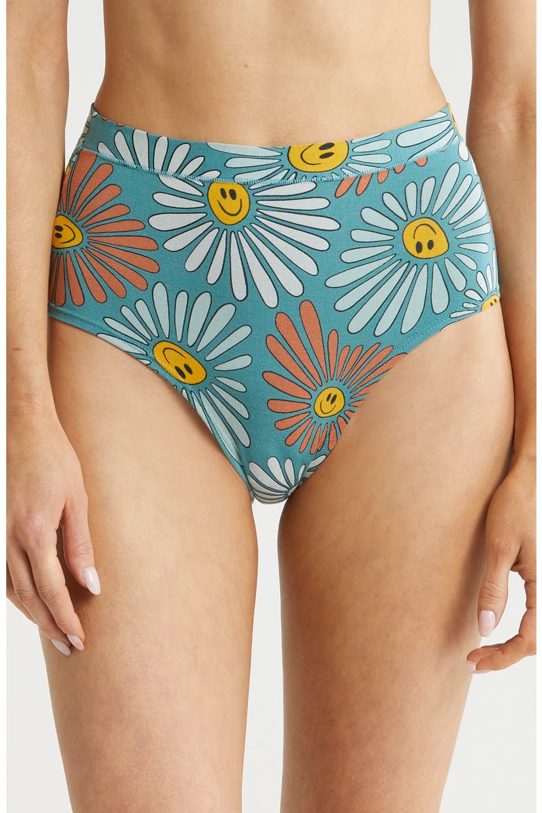 FeelFree High Waist Briefs, Main, color, DISCO DAISIES