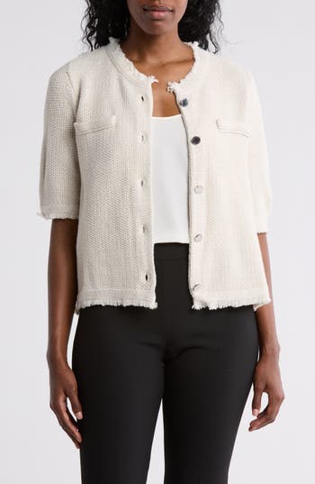 Calvin Klein Short Sleeve Button Front Sweater
