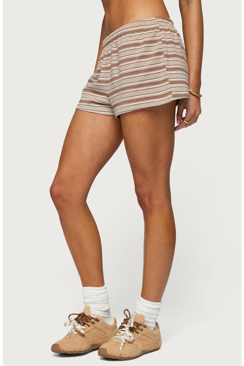 Glennon Stripe Low Rise Shorts, Alternate, color, BROWN