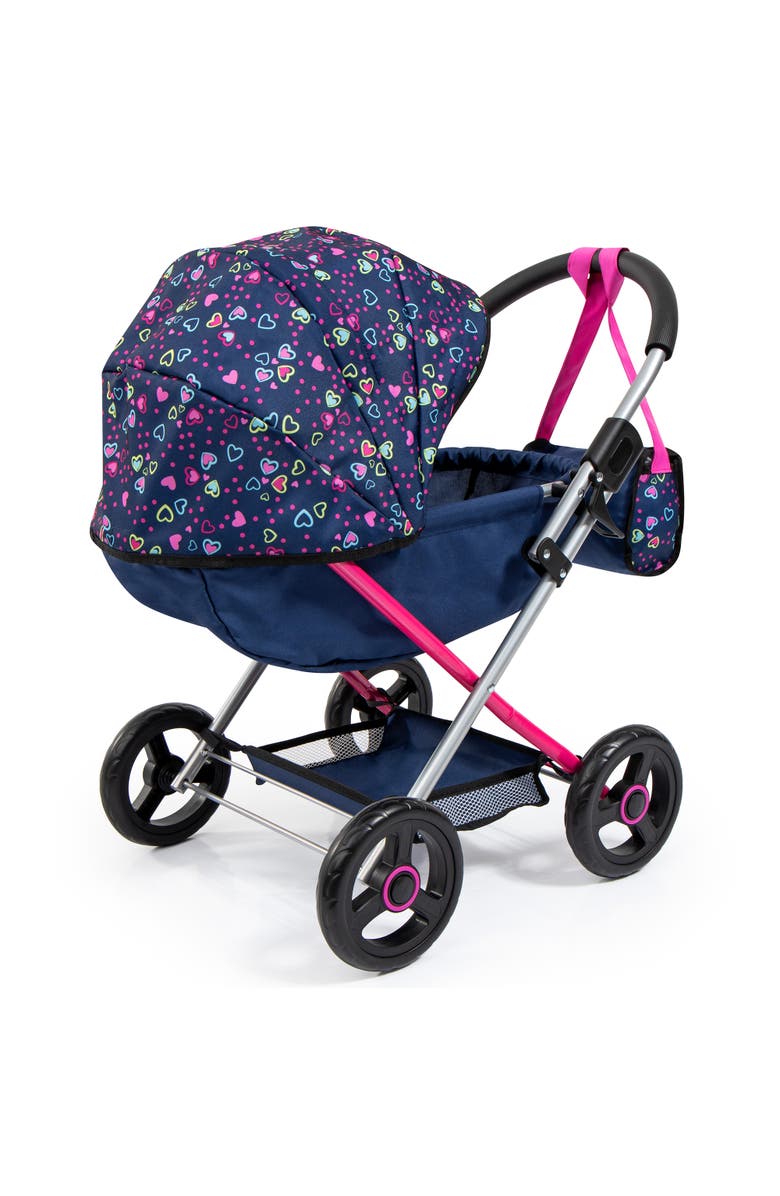 Bayer Design Pram Cosy Blue, Pink, Hearts Blanket & Shoulder Bag, Alternate, color, Multicolored