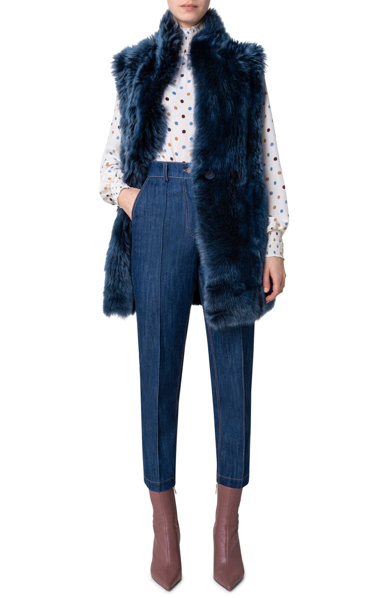 Akris punto Genuine Shearling Vest, Alternate, color, 