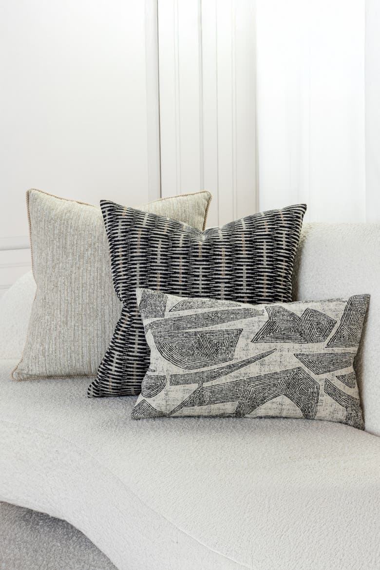 Intertwine Ebony Indoor & Outdoor Woven Accent Pillow, Alternate, color, Ebony